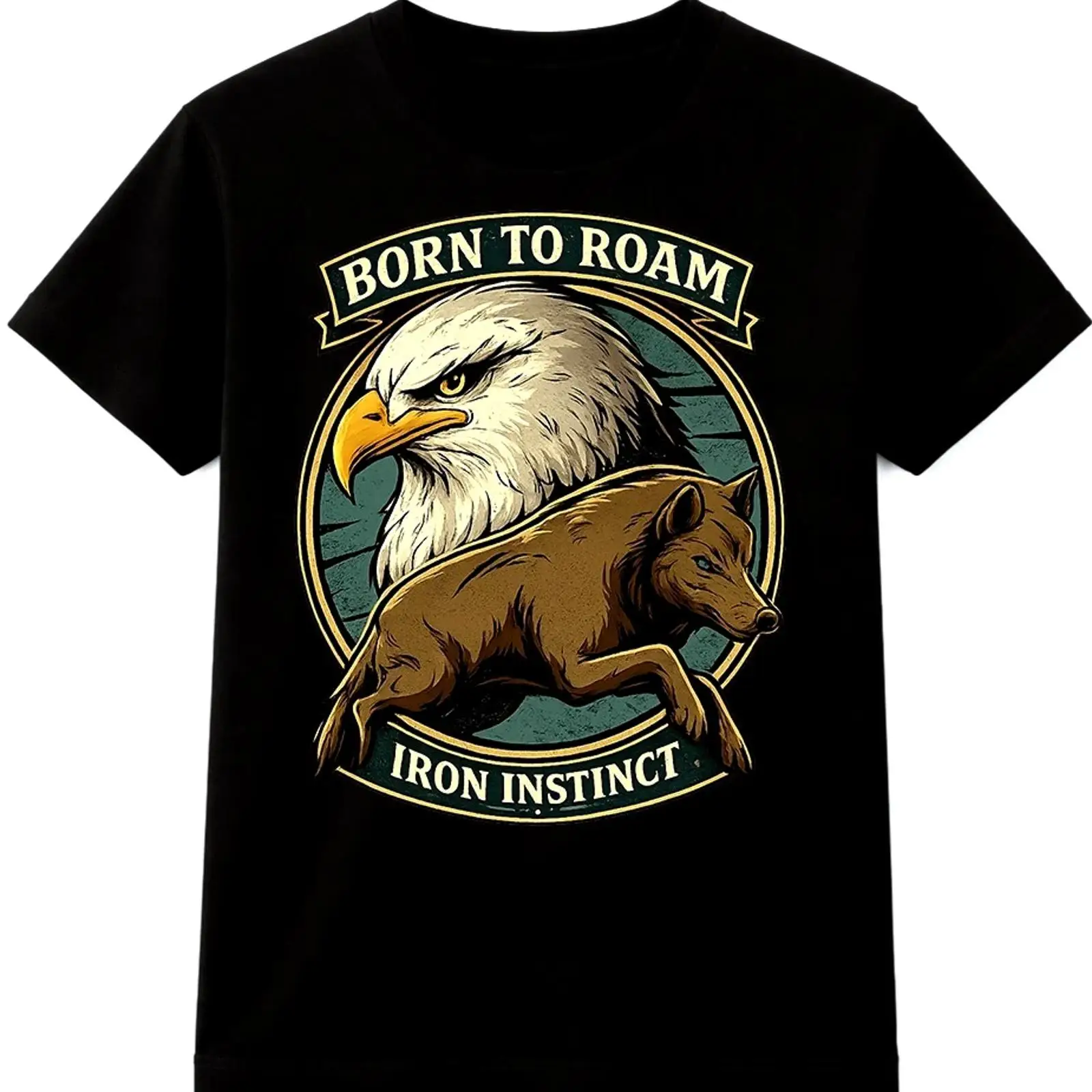 Wildman Hunting & Outdoor Photos - Eagle Wild Boar T-Shirt „Born to