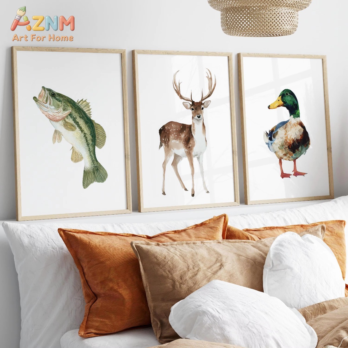 Hunting Outdoor Decor - AZNM Aquarell-Kunstposter zum Thema Jagd und
