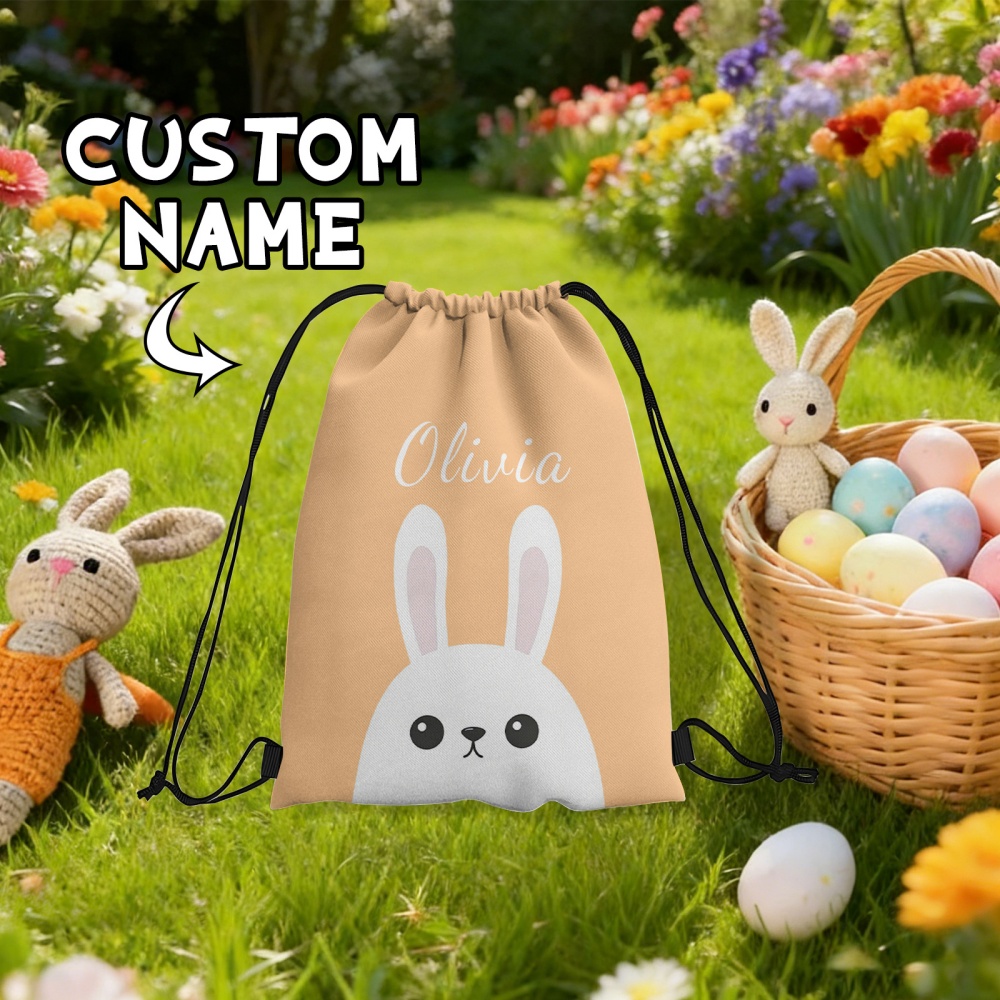 Outdoor Hunting Names - Personalisierter Osterhasen-Kordelzugbeutel mit individuellem Namen, Kindersack,
