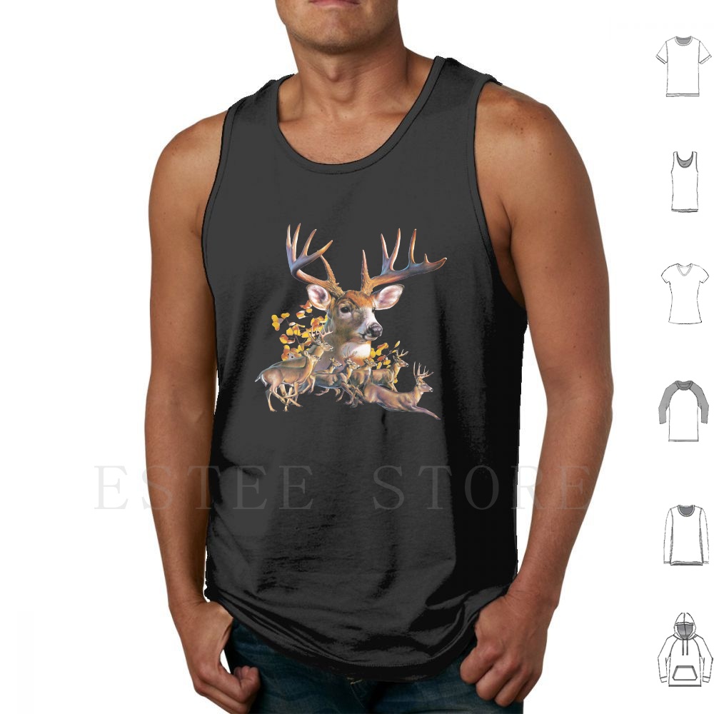 Wildman Hunting & Outdoor Photos - Hirsch-Collage-Tanktops, ärmellose Weste, Hirsch-Collage, Geweih, Weißhirsch,