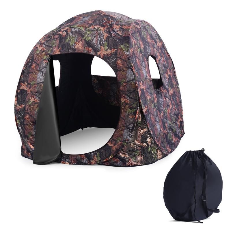 Hunting Outdoors - 3-Personen Pop-Up Jagdzelt, PU Oxford-Gewebe, Stahlrahmen,