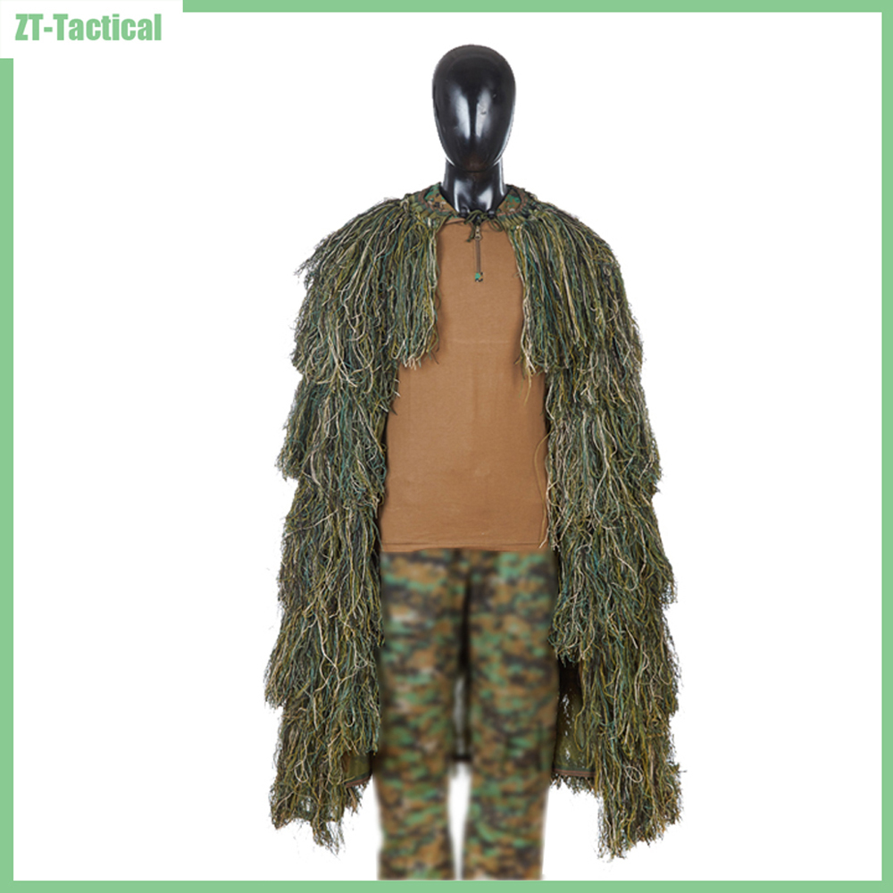 Ghillie Suit Woodland - Leichtes Ghillie Poncho taktisches Scharfschützen Ghillie